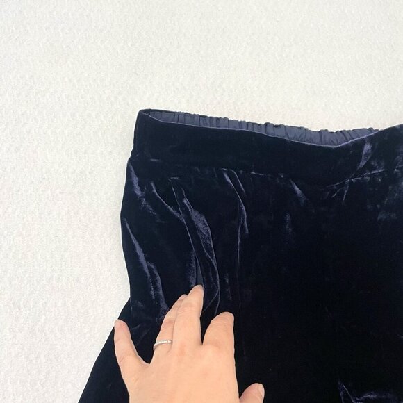 J Crew Velvet Wide-Leg Pull-On Ankle Pants Classic Preppy Business Blue size 8 - Picture 6 of 8